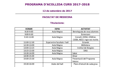 Jornada acollida 2017-18
